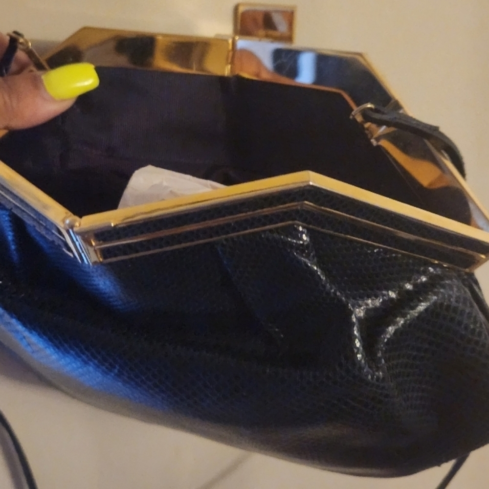 Rectangular Lizard Handbag - image 4